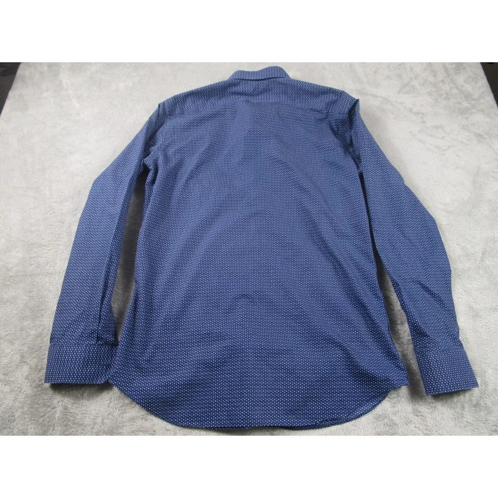 Banana Republic Shirt Mens Medium Blue Geometric Button Up‎ Slim Fit Preppy